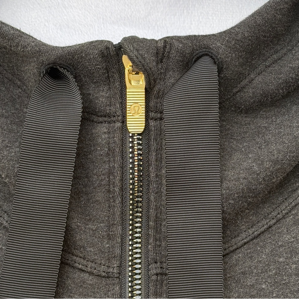 Lululemon Principal Dancer Women 8 Heathered Black French Terry Oversized Long - Picture 6 of 13
